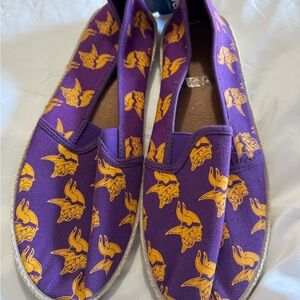 NFL Purple Slip-Ons Minnesota Vikings with Yellow Viking Design